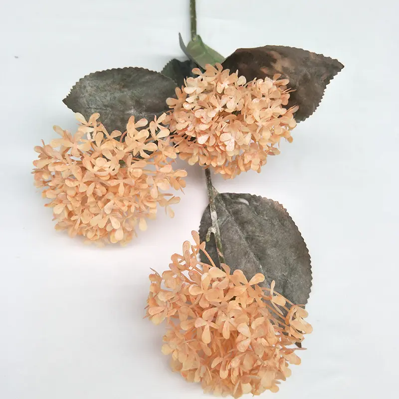 結婚式の装飾のアイデアのセンターピースのための工場供給ヴィンテージカラースタイル人工フェイクアジサイ茎花