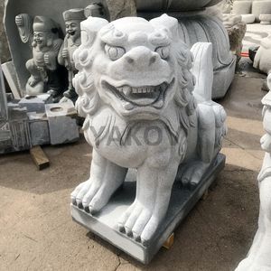 Sculpté à la main Chinois chanceux chiens fu chiens guardian lions statues - Product Image 4