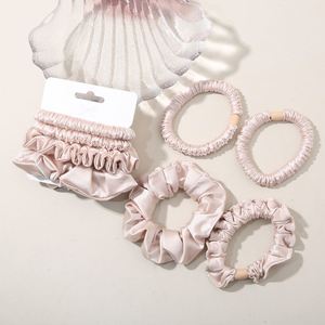 Diademas al por mayor de seda y satén, juego personalizado de varios colores, coleteros delgados de alta elasticidad - Product Image 1