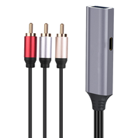 Kabel konverter HDMI RCA AV, catu daya USB, adaptor komposit jaket PVC, pelindung kombinasi aplikasi komputer pria dan wanita