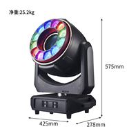 Projecteur professionnel à tête mobile LED 680W 6000K Bee Eye Beam Wash Gobo DMX512 RGB Halo Ring IP33 à activation sonore pour scène, discothèque et DJ