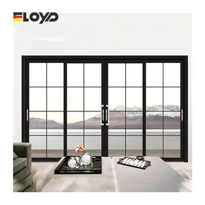 Eloyd portas deslizantes de alumínio para banheiro com vidros triplos, três trilhos e grelha, de alta qualidade, japonês