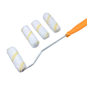 Rodillo de pintura de 4 pulgadas con mango, sin pelusa, de poliéster, para bricolaje, industrial, OEM, para pintar paredes, muebles y esquinas - Product Image 2