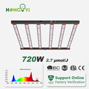 PPE 2.7umol/J quang phổ đầy đủ phát triển đèn CE DLC ETL cấp giấy chứng nhận Hongyi 720W 6 thanh có thể gập lại dẫn phát triển dải ánh sáng phổ rộng - Product Image 1