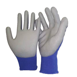 Pantalla táctil Uso sensible del teléfono Guantes de trabajo de seguridad de poliéster recubiertos de PU azul Guantes - Product Image 4
