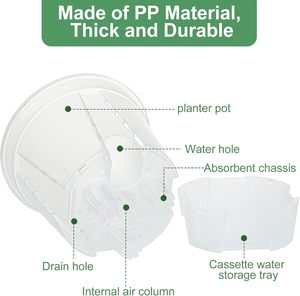 Macetas de autorriego para plantas de interior, transparentes con orificios de drenaje, macetas de plástico con depósito de agua para el hogar - Product Image 4