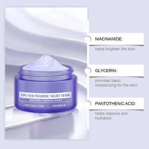 Niacinamide Sleep Moisturizing Mask <b>Brightens</b> Dark Spots Hydrates Deeply Locks Moisture All Skin Types No-Rinse Night Use 60g - Product Image 2
