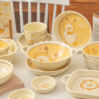 Ensemble de vaisselle en céramique durable en vente directe de Chine bol à plat rond Technique émaillée assiettes à motifs végétaux à usage alimentaire