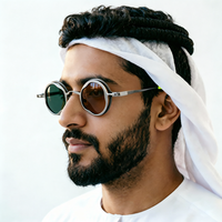 Monture optique ultra-petite rétro en titane avec clip solaire magnétique unisexe tendance hip-hop
