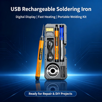 Soldador Portátil sin Pantalla con Batería de Litio de 800mAh, Juego Estándar Naranja, Herramienta de Soldadura Recargable por USB para Reparación de PCB
