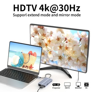 Hub USB C 10 en 1, 4K HDTV, type C, charge PD 100W, Ethernet RJ45, lecteur de carte SD/TF, audio 3,5 mm, hub USB 3.0 <span class=keywords><strong>pour</strong></span> ordinateur portable - Product Image 3
