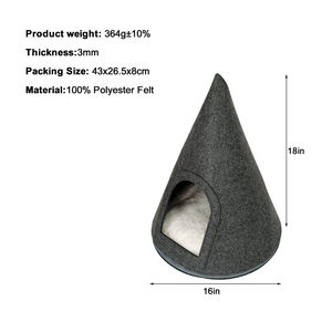 Handmade Foldable Removable Washable Portable Pet Cat Dog Bed with RPET Material and <b>Polyester</b> <b>Fill</b> Mechanical Wash - Product Image 2