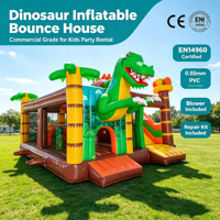 Structure gonflable Dinosaure Jungle avec toboggan pour la location