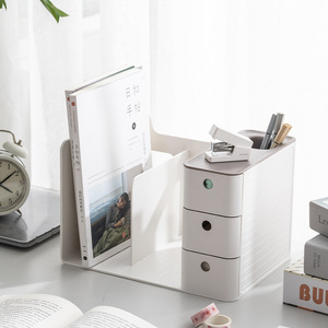 Lihe 935 Multi Purpose Bookend <b>Drawer</b> Desktop Organizer Office <b>File</b> Folder Shelf Student Study Room Dormitory - Product Image 3