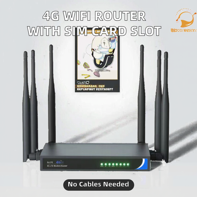 Wireless External 4G LTE Router with SIM Card Slot Ethernet Port Industrial Grade 4G Wireless Router 2.4G Wifi Faster Stronger
