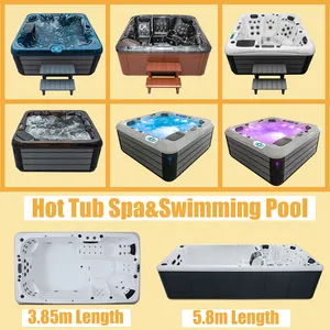 New Hot Tub Outdoor Spa Massage 6 Person Mini Whirlpool Bathtub Hot Tub Walk In Tub