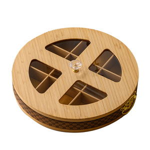 New Chinese Style <b>Bamboo</b> Candy Box Round Single Tier Living Room Storage Food <b>Container</b> - Product Image 2