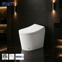 WC intelligent NMD homologué CE, à poser au sol, avec siphon intégré en S, bidet intelligent et chasse d'eau à capteur au pied, pour projets hôteliers (OEM)