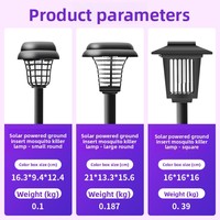 Lámpara Solar LED para Matar Mosquitos, Lámpara Solar Impermeable para Exteriores, Trampa para Insectos para Jardín y Patio