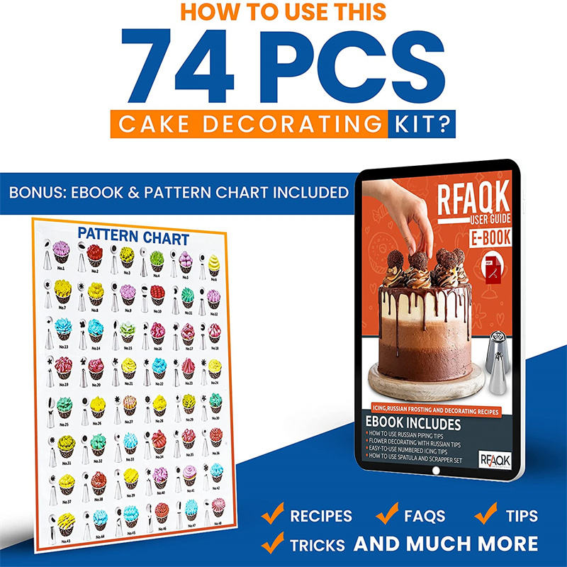 74 pcs cake nozzle set