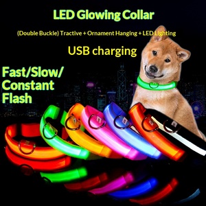 शीर्ष बिक्री रात सुरक्षा कुत्ते पट्टा समायोज्य चमकदार पालतू कॉलर व्यक्तिगत अनुकूलित लोगो opp बैग जानवर आंनलोन कॉलर - Product Image 5