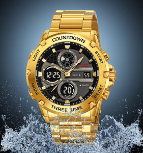 Nueva Venta caliente moda <span class=keywords><strong>SKMEI</strong></span> 2502 muñeca reloj analógico Digital deportes choque impermeable alarma luminosa lujo negro reloj hombres - Product Image 2