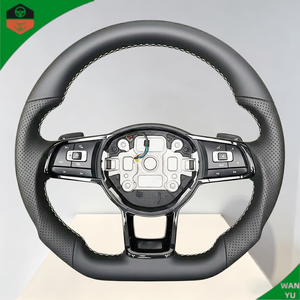Volant en cuir pour Volkswagen, pour VW <span class=keywords><strong>Golf</strong></span> 6 <span class=keywords><strong>7</strong></span> Gtd Tdi R vw up Amarok Eos Transporter T-roc Beetle Polo <span class=keywords><strong>Gt</strong></span> tiguan R <span class=keywords><strong>Line</strong></span> - Product Image 1