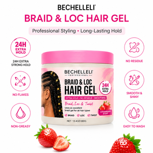 Gel capillaire hydratant bio à base d'eau avec tenue extra forte, anti-frisottis, parfum fraise, pour tresses, locks et twists – Étiquette personnalisée - Product Image 2