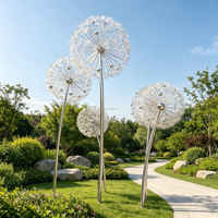 Sculpture florale en acier inoxydable 304 poli miroir, grande œuvre d'art en métal en forme de lotus pour jardin, décoration paysagère extérieure