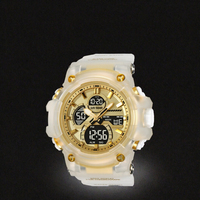 Jam Tangan Sport Analog Digital Pria 5BAR Tahan Air Bercahaya Kronograf Alarm Tampilan Hari Tali TPU