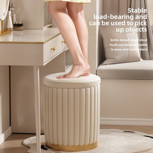 Modern Home Shoe Changing <strong>Stool</strong> Fabric Pedal Low <strong>Small</strong> Sofa <strong>Stool</strong> with Leather Finish Normcore <strong>Dressing</strong> <strong>Table</strong> Makeup <strong>Stool</strong> - Product Image 4