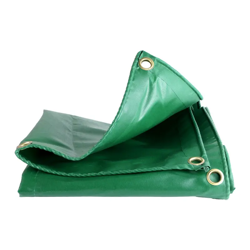 Groene Zware Waterdichte Zeil Plastic Productie Cover Pvc Gecoat Zeildoek