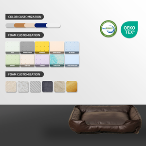 Thời trang da chó Xe giường Mat chỉnh hình bộ nhớ bọt chó giường tùy chỉnh sang trọng <span class=keywords><strong>c</strong></span>ó thể giặt Bộ nhớ bọt Pet Dog Giường chống trượt dưới - Product Image 2