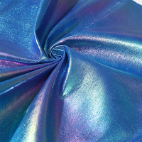 Cuir artificiel synthétique en métal de feuille holographique en cuir lisse coloré lumineux d'unité centrale pour des sacs