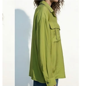 Camisa Ecológica de Manga Larga para Mujer, de Fibra de Bambú, Tejido Suave y Transpirable, Uso Diario, OEM, ODM, Personalizable - Product Image 1