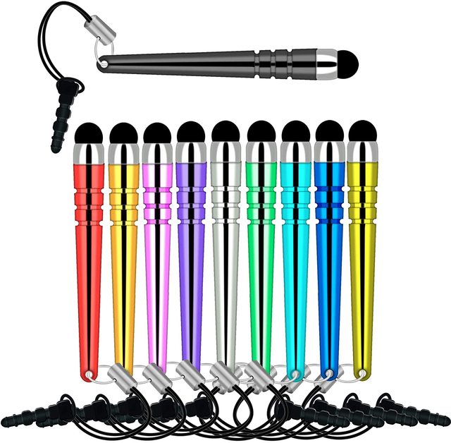 Universal Long Capacitive Screen Touch Pen Stylus for Smart Cell Phones Tablets Pens With Dust Plugs