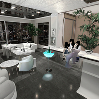 Table basse LED moderne et romantique avec éclairage RGB, mobilier en plastique pour bar, salle de sport, parc, produits rotomoulés