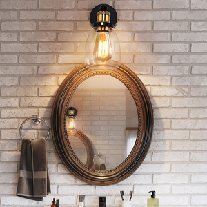 Lámpara de Pared Industrial de Hierro y Vidrio E27 con Pantalla Transparente Tipo Campana, Luz Blanca Cálida de 2700K para Sala de Estar, Dormitorio, Hotel, Entrada - Product Image 5