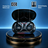 Écouteurs sans fil Bluetooth 6.0 TWS, basses de 13 mm, écouteurs sportifs à oreille ouverte, batterie longue durée de 50 mAh, charge Type-C, casque sans fil