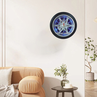 Forme de roue lumière LED Reloj De Pared horloge murale numérique de pneu décorer pour horloge murale intérieure