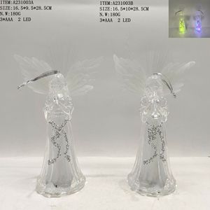 Sculpture d'ange en acrylique LED de Noël, lumière de nuit de Noël, décoration de Noël pour la maison - Product Image 4