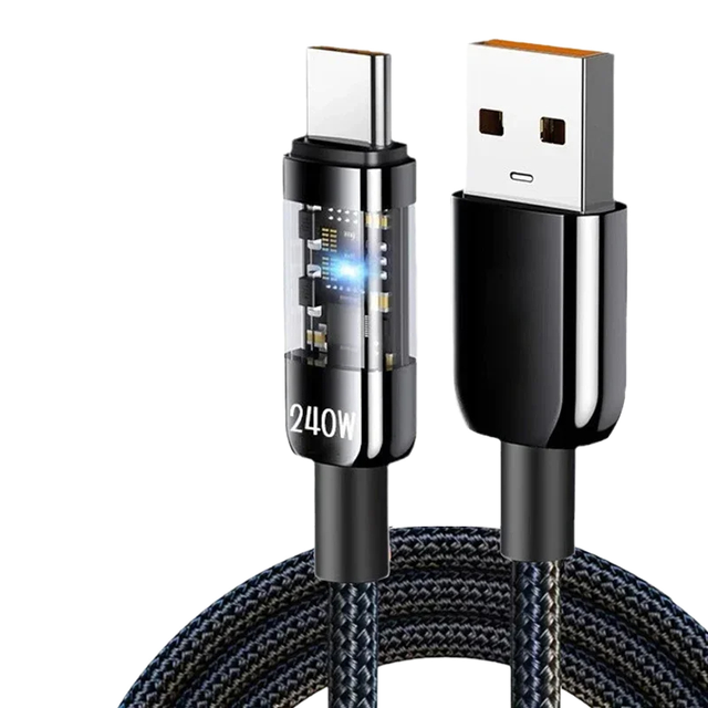 240W 6A USB Type-C Fast Charging Cable for for Camera Mobile Phones Quick Charge Data Transfer