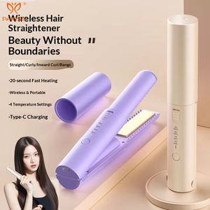 Plancha y Rizador de Pelo Inalámbrico de Cerámica PAKISS, Herramienta de Peinado Portátil USB-C para Uso Doméstico y Hotelero - Product Image 1