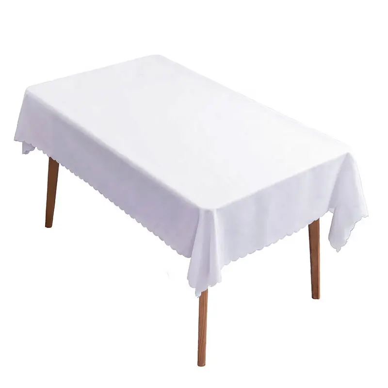 직사각형 얼룩 방지 및 주름 방지 빨 식탁 장식 흰색 테이블 보 뷔페 파티 및 캠핑