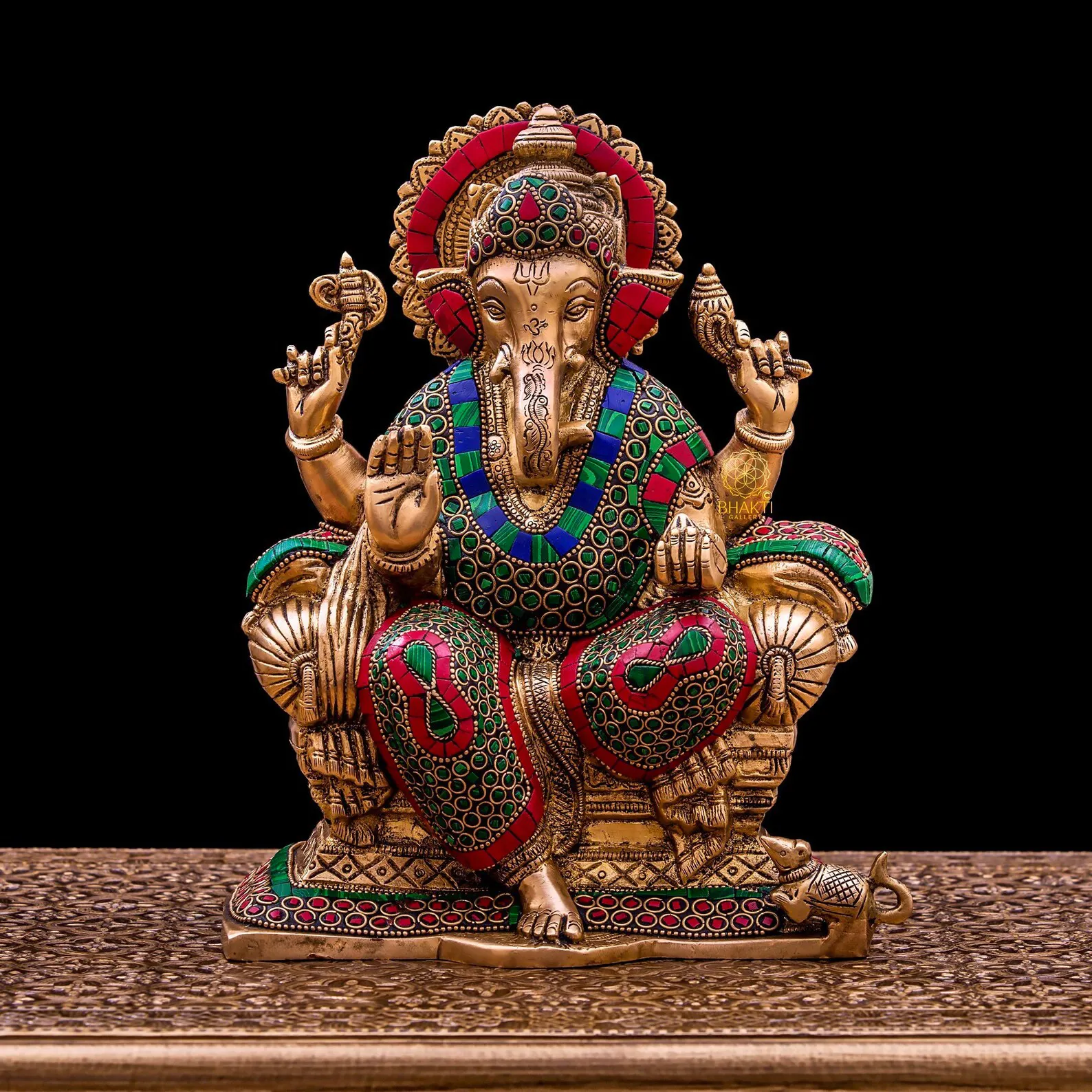 Indien Résine Hindou Éléphant Dieu Ganesh Ji Ganesha Figurine Statue Home Office Decor Sculpture Bonne Chance Cadeau Ornement