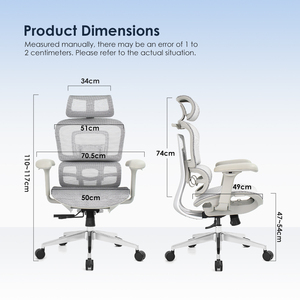 كرسي مكتب تنفيذي رمادي شبكي مريح، كرسي كمبيوتر عالي الظهر فاخر، كرسي مكتب شبكي للمدراء - Product Image 5