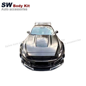 Kit carrosserie large style <span class=keywords><strong>GTR</strong></span> en fibre de verre, capot, pare-chocs, lèvre de pare-chocs, séparateur, jupes latérales, spoiler pour Ford Mustang <span class=keywords><strong>GT500</strong></span> 2015-2017 - Product Image 5