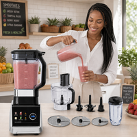 Mixeur multifonction HGM 1500W, mixeur puissant pour smoothies, mixeur électrique, moulin à épices, robot culinaire