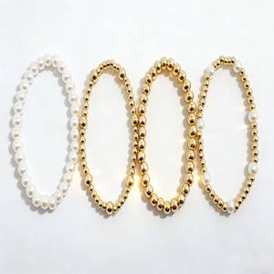 Juego de 4 Pulseras de Perlas CCB con Estilo Encantador, Oferta Especial de Verano, Perlas Redondas, Joyería Moderna, Elegante y Diaria - Product Image 1