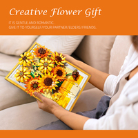 Peinture de Van Gogh en bricolage en gros, tournesol, puzzle 3D en briques, cadre photo, art mural, artisanat, décoration artificielle, fleurs, blocs de construction